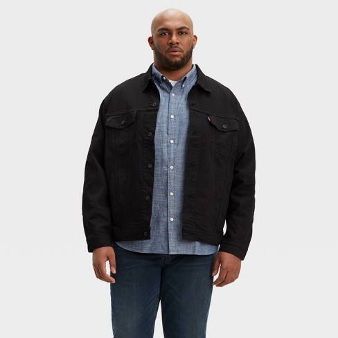 Levi's® Men's Big & Tall Long Sleeve Trucker Jacket - Black Denim 4XL