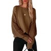 Women's Ribbed Knit Sweater Long Sleeve Crewneck Pullover Casual Winter Top - 4 of 4