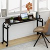Costway Overbed Desk with Wheels with Adjustable Height & Length, Metal Frame for Bedroom - 2 of 4
