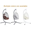Wicker Hanging Chair with Steel Frame, Weatherproof Single-Person Swing for Indoor & Outdoor - 2 of 4