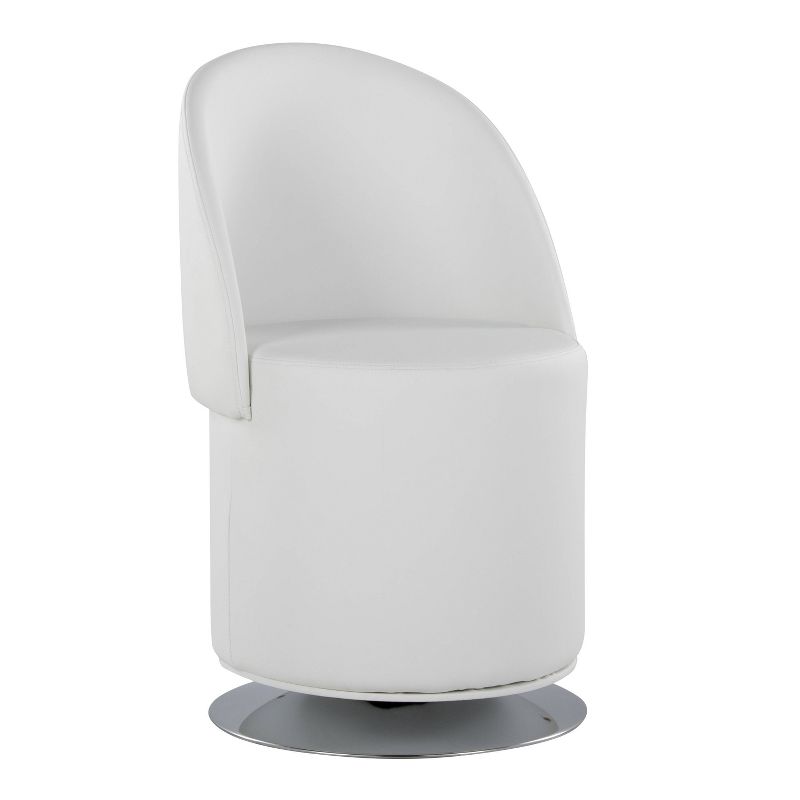 Finch Swivel Accent Chair Chrome/White - LumiSource, 1 of 13