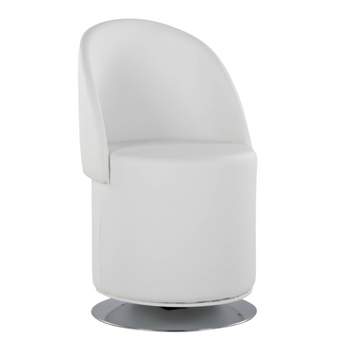 Finch Swivel Accent Chair Chrome/White - LumiSource