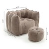 Aukfa Bean Bag Chairs with Ottoman, Bean Bag Modern Lazy Sofa Chair with High Resilient Foam Armrests for Living Room, Bedroom, Apartment, Coffee - 2 of 4