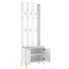 NicBex Hall Tree with Bench and Shoe Storage Stylish Coat Rack with Cushioned Bench, Adjustable Dividers, 8 Hooks for Hallway, Living Room - 3 of 4
