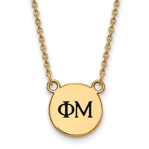 Black Bow Jewelry 14k Yellow Gold Plated Sterling Silver Phi Mu Greek Life Necklace 18 Inch - 1 of 4
