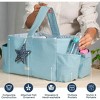 Folkulture Baby Diaper Caddy, Cotton Diaper Bag for Kids, Stylish Comfort Spacious Travel Essential Cart, Car Organizer for Diapers (Sky Blue - 15") - 3 of 4