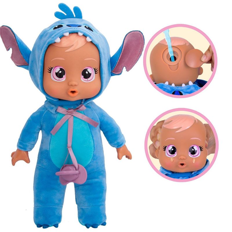 Cry Babies Disney 9&#34; Plush Baby Doll Tiny Cuddles Inspired by Disney Stitch That Cry Real Tears, 3 of 7