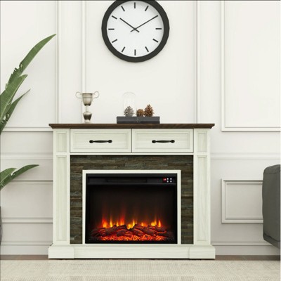 47" W Electric Fireplace 2 Drawer Remote Control Five Flame Brightness