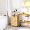 kleankin Bamboo Laundry Hamper Cabinet, Bathroom Storage Organizer with Tilt Out Laundry Basket for Dirty Clothes, Natural - 2 of 4