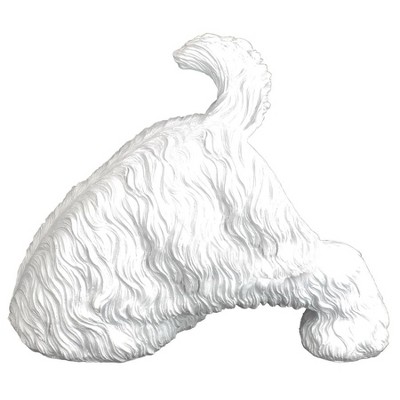 White Resin Highland Terrier Digging Dog Statue