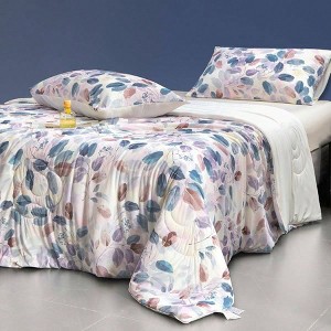 Floral Print Cooling Blanket for Hot Sleepers - Cool Like Ice Cream, Lightweight Double - Sided Quilt King Size 90x 108 Blue - 1 of 4