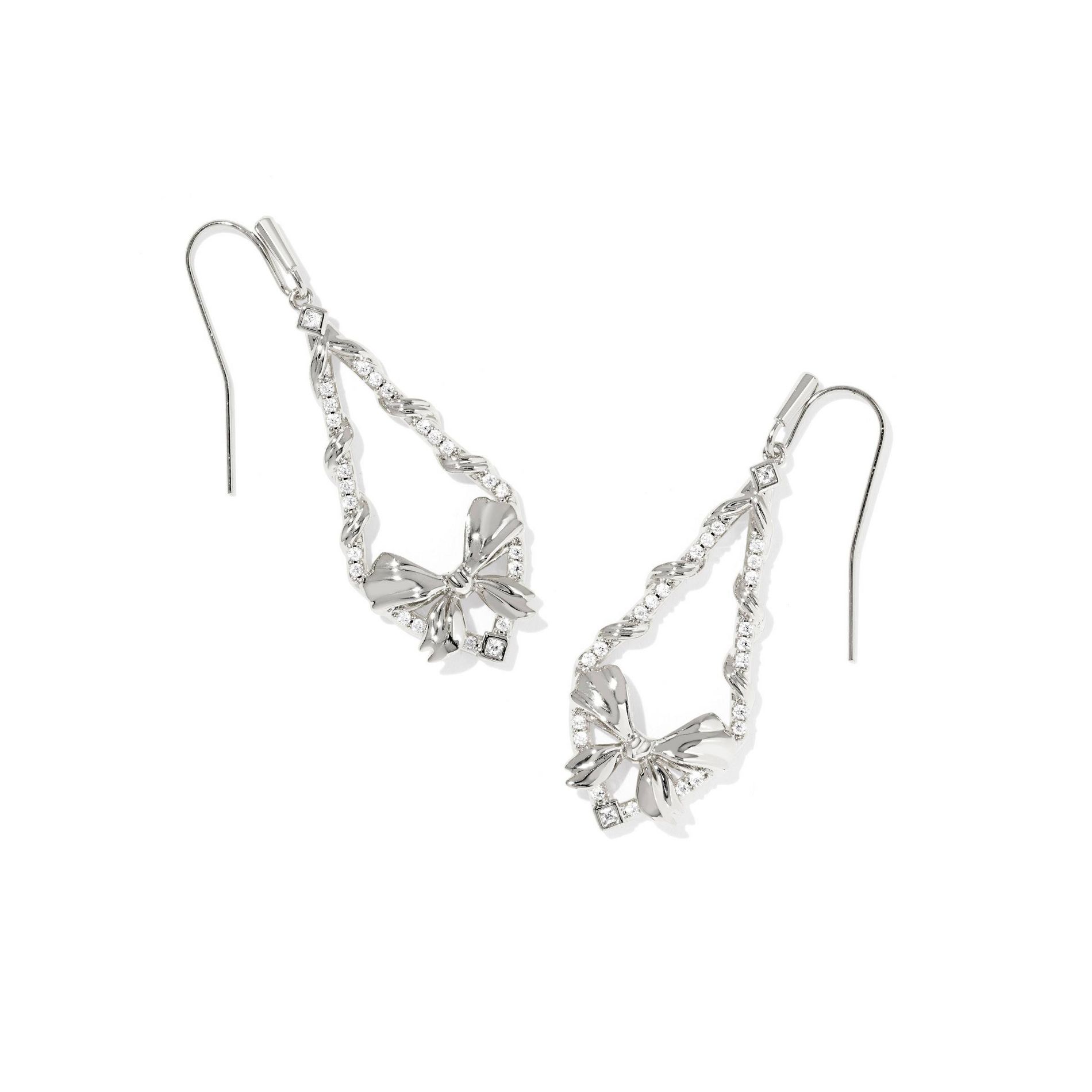 Kendra Scott Belle Bow Drop Earrings - Silver