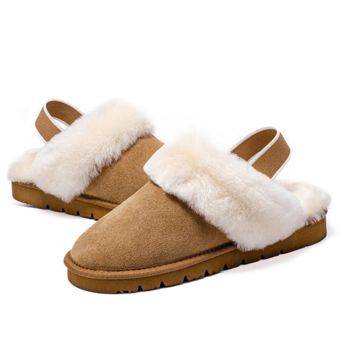 Женские тапочки Spring Women's Shearling and Suede Slingback Slippers CY2468, 7 — фото 3