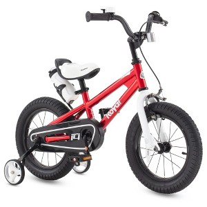 RoyalBaby Freestyle Outdoor Kid's Bicycle with Training Wheels, 16 Inch, Red - 1 of 4