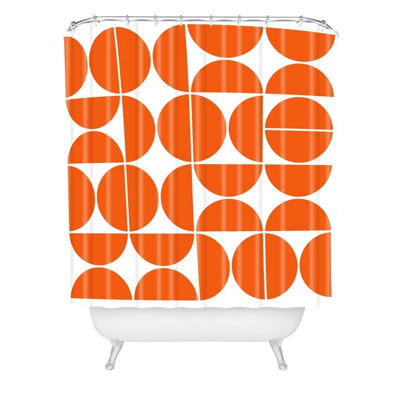 The Old Art Studio Mid Century Modern Shower Curtain Orange - Deny Designs, 1 of 7