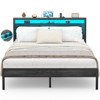Aheaplus Platform Bed Frame with Charged Station and LED Lights - 2 of 4