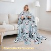 Catalonia Fleece Wearable Blanket with Sleeves and Foot Pockets, Micro Plush Wrap Sleeved Throw Blanket Robe, Super Fuzzy Cozy TV Blanket Throw, Gift - 3 of 4