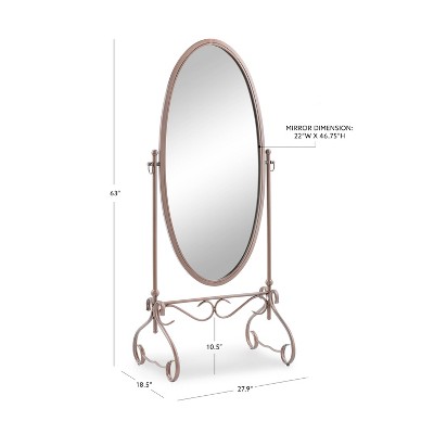 Clarisse Bronze Full Length Oval Metal Mirror