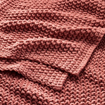 Full Rose Chunky Knit Machine Washable Bed Blanket