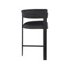 Meridian Furniture,Romeo Black Vegan Leather Counter Stool, Set of 2 - 4 of 4