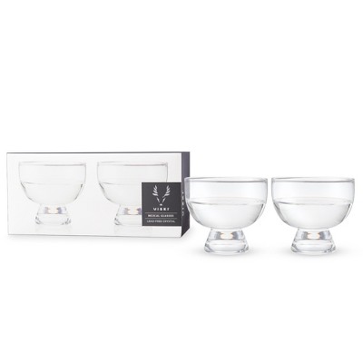 Viski Crystal Mezcal Glasses Set of 2 - Premium Crystal Clear Glass, Stemless Mezcal Cocktail Glasses, Liquor Glass Gift Set - 8 oz