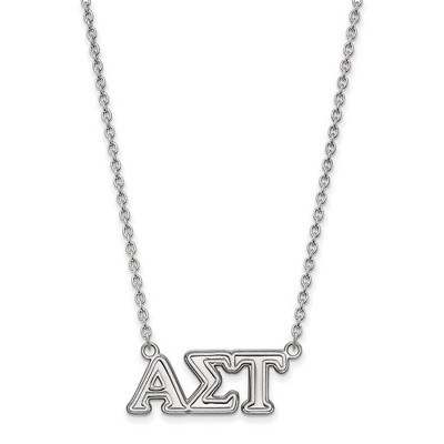 Black Bow Jewelry Sterling Silver Alpha Sigma Tau Greek Life Necklace 18 Inch