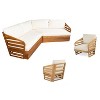 Christopher Knight Home Veyra Mid-Century Modern 4 Piece Patio Acacia Wood Slatted Seating Set with Cushions - 3 of 4