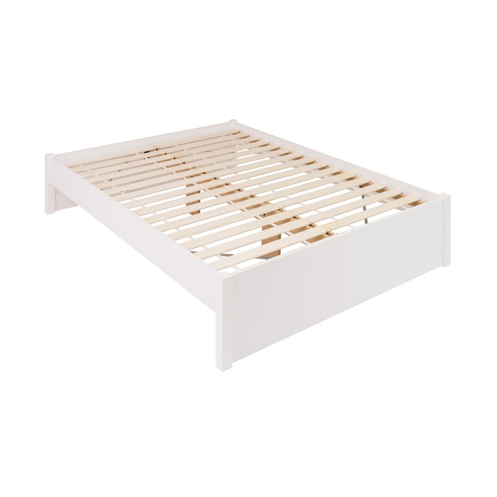 Photos - Bed Queen 4 Post Platform  White - Prepac: Solid Wood Posts, No Box Spring Required