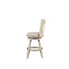 24" Melrose Swivel Counter Height Barstool Wire Brush Ivory - Boraam: Linen Upholstery, Nailhead Trim - 3 of 4