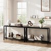 Industrial Console Table, 2 Shelf Entryway Table with Storage, Narrow Sofa Table with V Design, 43" Console Table for Entryway - 3 of 4