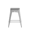 Emma and Oliver Set of Four Backless Metal Stools with All-Weather Poly Resin Seats for Indoor Use Only - 3 of 4