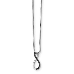Black Bow Jewelry Black Diamond Figure 8 Necklace in Rhodium Plated Sterling Silver - 1 of 4