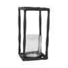 Modern Metal & Glass Pillar Candle Holder - Handcrafted Aluminum Frame with Clear Glass Hurricane - Ideal for Home, Office, Living Room, & Bedroom - 2 of 4