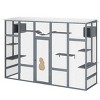 LAOTIES Large Outdoor Wooden Catio,Weatherproof Cat Enclosure With 6 Platforms,2 Cat Condos,Bridge And Scratching Board - 4 of 4