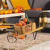 NAYSAYE Hand Truck Dolly Wooden Planter Wagon Rustic Wheelbarrow Flower Cart for Garden Patio Yard, Brown, 27.5"*10.5"*11.5" - 2 of 4