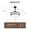 Ludomide 48" Modern Retractable Ceiling Fan with Lights and Remote, Black Dimmable LED Chandelier Fandelier, Silent Reversible Invisible Fan - 3 of 4