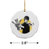 Bruce Lee Walk On Porcelain Scalloped Holiday Christmas Tree Ornament  2.8" (7.1 cm) - 3 of 4