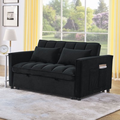 NicBex 54" Loveseat,Modern Pull-Out Velvet Loveseat Sofa with Adjustable Backrest,Convertible Couch for Living Room,Apartment