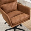 ORRD PU Leather Office Chair, Adjustable Height Swivel Chair with Black Metal Base, Ergonomic Desk Chair for Bedroom & Office,Brown - 4 of 4