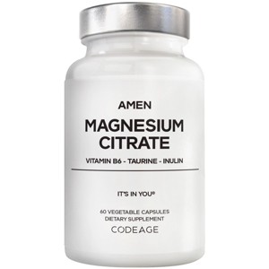 Amen Magnesium Citrate, Vitamin B6, Taurine, Inulin Chicory Root, BioPerine, Non-GMO, Vegan, 60 ct - 1 of 4