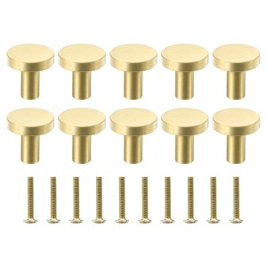 Unique Bargains Brass Rustproof Corrosion Resistant Stylish Brushed Gold Cabinet Knobs - 1 of 4