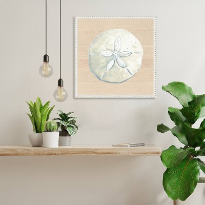 Beaded Frame Sand Dollar Print on Canvas Wall Art