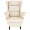 vidaXL Cream Velvet Armchair - Cozy Upholstered Accent Chair with Sturdy Plywood Frame, Perfect for Living Room, Bedroom, or Office - 3 of 4
