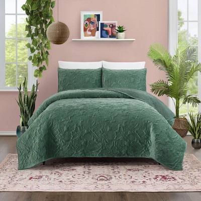 Jungalow By Justina Blakeney 3pc Secret Garden Full/queen Quilt Set Green :  Target