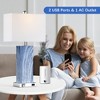 ROTTOGOON Touch Control Dimmable Table Lamps with White Fabric Shad, 2 USB Ports 1 AC Outlet for Living Room Bedroom, Bulbs Included, 2 Pack - 3 of 4