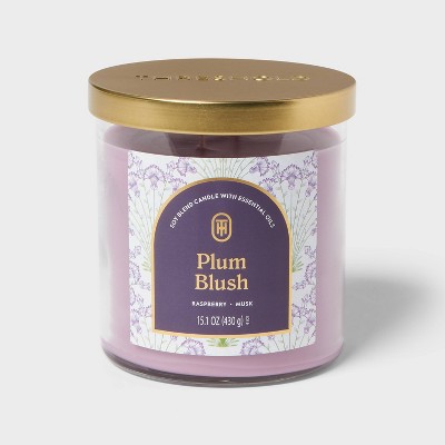 2-Wick Glass Jar Candle with Lid Plum Blush 15.1oz - Threshold™