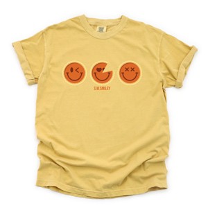 S.W.Smiley Pumpkin Pies - Women's Garment Dyed Graphic T-Shirt - 1 of 4