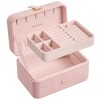 Jewelry Box, Travel Jewelry Case, 2-Layer Jewelry Holder Organizer, 4.6 x 6.3 x 3 Inches, Portable, Versatile Earring Storage - 2 of 4