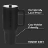 HydroJug Traveler - Water Bottle with Handle & Flip Straw - Leak Resistant Tumbler, Insulated, Stainless Steel & Rubber Base - 2 of 4