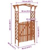 vidaXL Pergola Outdoor Pergola Garden Arch with Gate for Deck Solid Wood Fir - 4 of 4